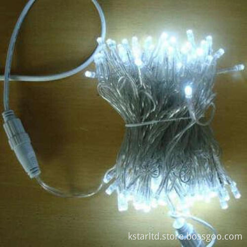 LED Fancy Light String in Transparent Cable and Cool White LED, 12m with 120 LED